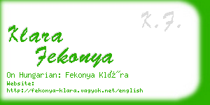 klara fekonya business card